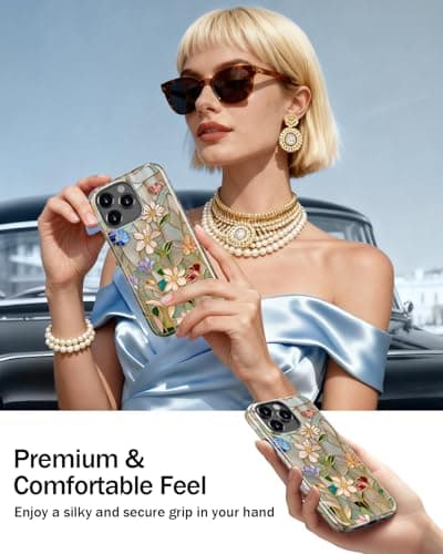 Goodon for iPhone 16 Pro Max Case,Cute Preppy Floral,Wireless Charging — view 3