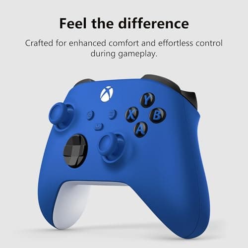XBOX Wireless Gaming Controller | Shock Blue | Console, PC, & Cloud Devices | Textured Grip | Wireless, Bluetooth, USB-C Connectivity