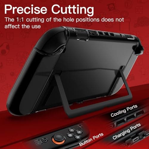 JETech Black Clear Dockable Case for Nintendo Switch 2 (2025) 7.9 Inch, Soft TPU Grip Cover for Joy-Con Detachable, Slim Carrying Protective PC Back Shell, Anti-Scratch — view 4