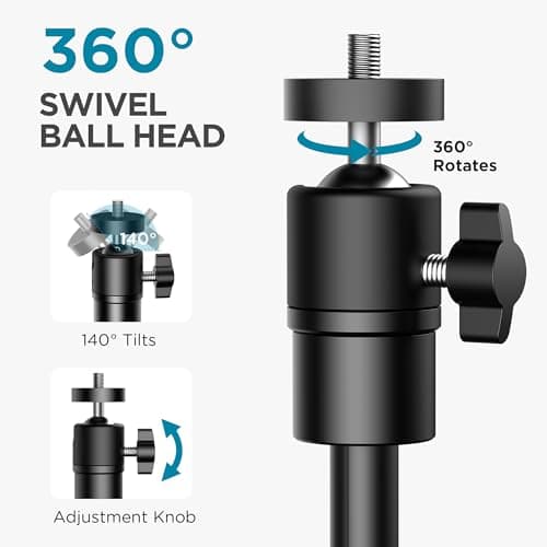 InnoGear Webcam Stand, 31" Telescopic Webcam Mount Vlogging Stick with Phone Holder Web Cam Stand for Logitech Webcam C922 C930e C920S C920 C615 C960 C920x BRIO 4K NexiGo N60, Phones, Cameras — view 4