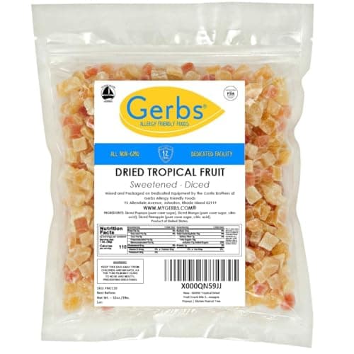 Gerbs Dried Tropical Fruit Mix, 2 LBS. - Unsulfured -Top 14 Food Allergy Free & Non GMO - Diced Mango, Pineapple, Papaya Sweetened — view 4