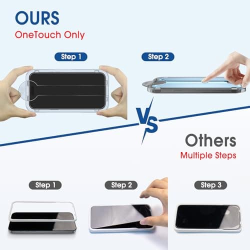 amFilm OneTouch Screen Protector for iPhone 17 6.3'' 2025 + Camera Lens Protector | Auto-Alignment install | Bubble Free | 9H+ Military-Grade Tempered Glass | FHD Clarity | Case Friendly | 2+2 Pack — view 7