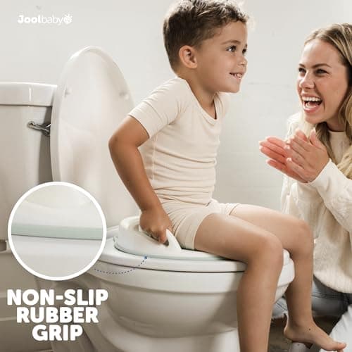 Jool Baby Potty Training Seat for Boys and Girls with Handles, Fits Round & Oval Toilets, Non-Slip with Splash Guard, Includes Free Storage Hook (Sage) — view 2