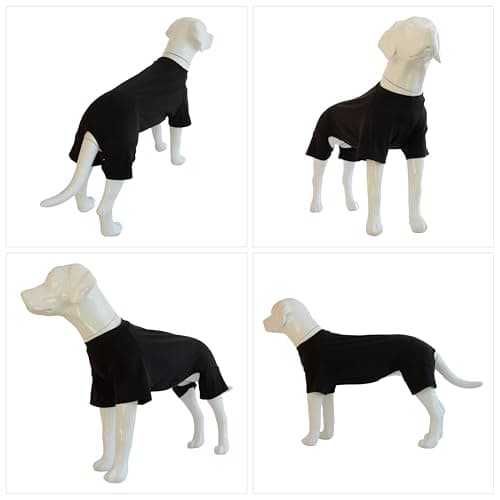 ADKLHX Dog Full Bodysuit – Stretchy Yoga Fabric 4-Leg Dog Pajamas, Breathable & Lightweight Dog Onesie for Indoor & Outdoor, Shedding Control & Travel Wear Black M — view 6