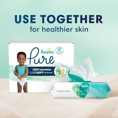 Pampers Pure Baby Diapers, Size 1 (8-14 lbs), 82, Up to 100% Leakproof, Premium Hypoallergenic Soft Diapers — view 12