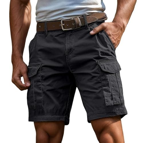 Cargo Shorts for Men 2026 Stretch Cotton Elastic Waist Work Short Summer Outdoor Relaxed Fit Golf Hiking Shorts with Pockets