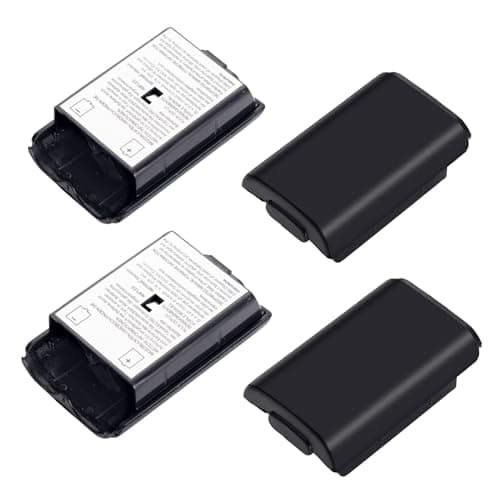 Finera Replacement Battery Pack Cover for Microsoft Xbox 360 Wireless Controller, 4 Pack Black
