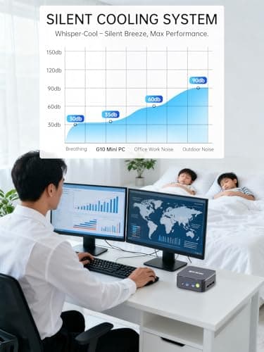 GMKtec G10 Mini PC Computer, Ryzen 5 3500U (Beats 4300U/N150/3300U), 16GB RAM 512GB SSD 2.5GbE NIC LAN Desktop Office Home Business HTPC, Triple 4K Display, WiFi, BT, USB-C, DP, Type-C PD, HDMI 2.1 — view 6