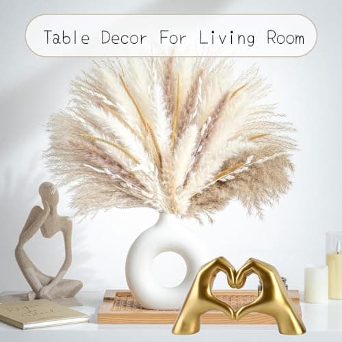 MHOOW Large Gold Heart Hands Sculpture, Resin Modern Love Finger Statue for Bedroom Living Room Table Decor, Gift for Women Anniversary — view 4