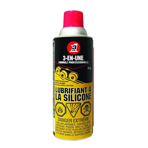 3-IN-ONE Professional Silicone Lubricant Spray, Aerosol 311g, Safe to use on Metal, Rubber, Wood and Vinyl. Lube Sliding Doors, Treadmills, Garage Doors, Rubber Seals and More | 1041 | Single Can