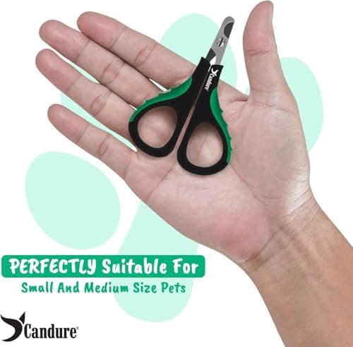 Candure Cat Nail Clippers Stainless Steel Cat Claw Trimmers for Rabbits,Guinea Pigs, Birds, Puppies, Kittens and Small Animals- Pet Nail Clippers for Professional and Home Use (Black) — view 7