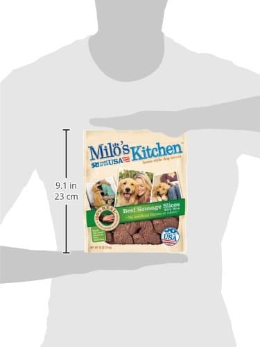 Milo's Kitchen Homestyle Dog Treats, Beef Sausage Slices, 10 Ounce, High Protein, No Artificial Flavors — view 4