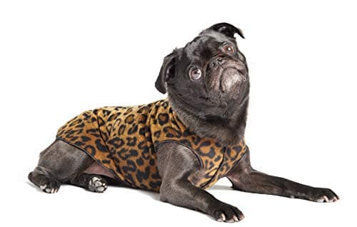 Goldpaw Stretch Fleece Dog Sweater - with Spandex for 4-Way Stretch - Soft, Comfortable Dog Coat - Machine Washable - Made in the USA - Leopard - Size 6