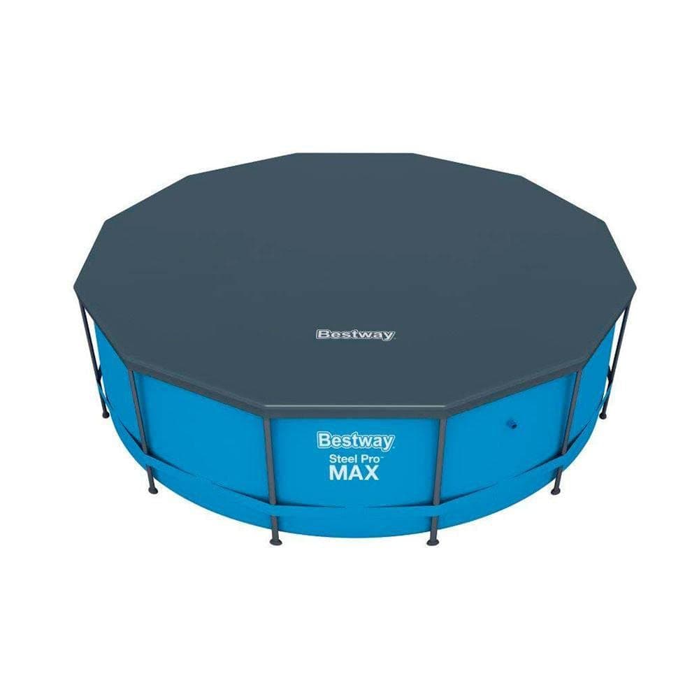 Bestway 58036-19 Flowclear Swimming Pool Cover for Steel Pro Max Round Pools, 10 ft, Black — view 10