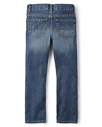 The Children's Place Boys Basic Bootcut Jeans,Med Indigo Single,12 — view 3