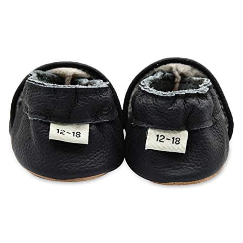 iEvolve Baby Shoes Baby Toddler Soft Sole Prewalker Baby First Walking Shoes Crib Shoes Baby Moccasins(Black Flower, 12-18 Months) — view 3