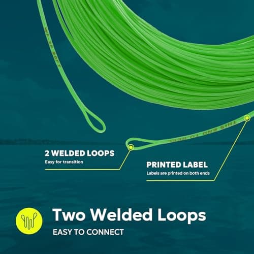 SF Fly Fishing Floating Line with Welded Loop Weight Forward Fly Lines # Grass Green 90FT WF7F — view 4