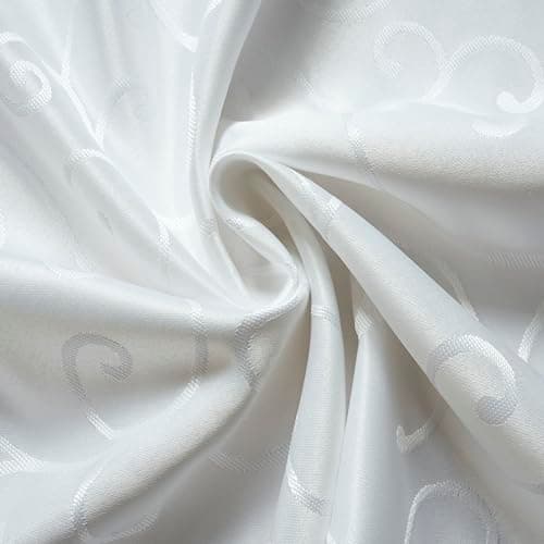 Marina Decoration Home Decor Jacquard Waterproof Thick Elegant Soft Premium Solid Damask Scroll Decorative Kitchen Table Cloth Liquid Repellent Stain Resistant Tablecloth, White Color Round 70 Inch — view 7