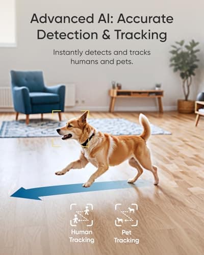 eufy Indoor Cam E30, Latest Generation, 4K UHD Security Camera, 360 Pan-Tilt, Color Night Vision, AI Detection for Human/Pet/Audio/Crying, Human/Pet Auto Tracking, Works with Homekit, Black — view 3