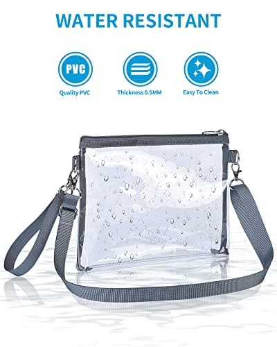 Bagenius Clear Purse Stadium Approved, Crossbody Bag with Detachable Straps — view 3