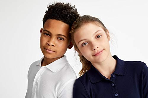 French Toast Unisex Kids Short Sleeve Pique (Standard & Husky) Polo Shirt, White, L — view 3