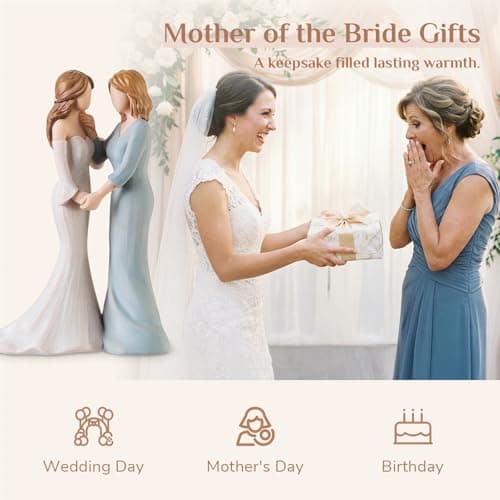 Storieme Mother of The Bride Gift from Daughter: Mom Touches Bride's Cheek Wedding Figurine Keepsake for Mom on My Wedding Day - Unique Mother's Day Birthday Present — view 5