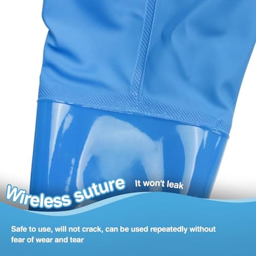 VicBre Kids Chest Waders with Non-Slip Boots, Attached System with Waterproof Trousers, Waders for Boys and Girls, Blue, 6 Little Kid — view 5