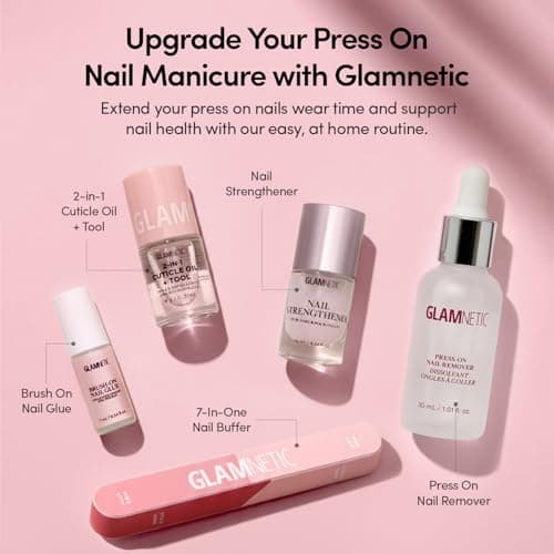 Glamnetic Press On Nails - MaDamn | French Tip UV Finish Short Pointed Almond Fake Nails, Salon Quality Semi-Transparent Nails in 12 Sizes - 24 Nail Kit with Glue — view 8