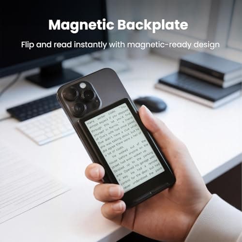 XTEINK X4 E-Book Reader (Developer Edition), 4.3" Pocket E-Ink eReader, Physical Page-Turn Buttons, Ultra-Thin 0.23" & 2.72 oz, Magnetic-Ready Design, Distraction-Free Reading, 16GB, Space Black — view 3