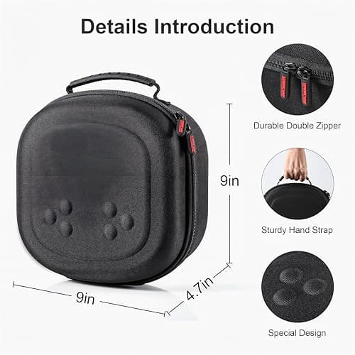 Hard Carrying Case for Meta Quest 3S, VR Gaming Headset and Touch Controllers Accessories Travel Case, Small Hard Shell Storage Case for Oculus Quest 3S/Quest 3/Vision Pro, Black — view 4
