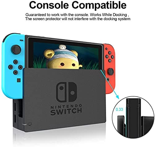 daydayup [3 Pack] Tempered Glass Screen Protector Compatible with Nintendo switch - Transparent HD Clear Anti-Scratch Screen Protector Skin Set for Nintendo Switch — view 5