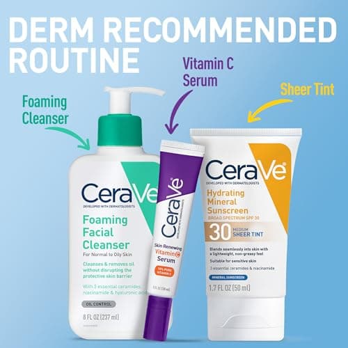 CeraVe Hydrating Mineral Sunscreen SPF 30 with Sheer Tint, Tinted Mineral Sunscreen with Zinc Oxide & Titanium Dioxide, Blends Seamlessly For Healthy Glow, Deep, 1.7 Oz — view 5