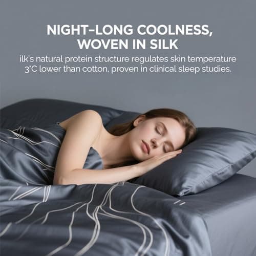 Ravmix Silk Pillow Case for Hair and Skin with Hidden Zipper, Both Sides 21Momme Mulberry Silk Pillowcase Cooling Pillow Cover, Gift for Women Men, Standard Size 20×26 inches, 1PCS, Space Gray — view 4
