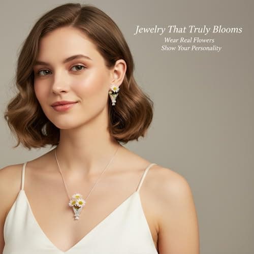 TTLECOK DIY Bouquet Necklace Wearable Mini Vase Jewelry Collection Chain Trendy Flower Holder Pendant to Insert Dried or Real Blooms — view 3