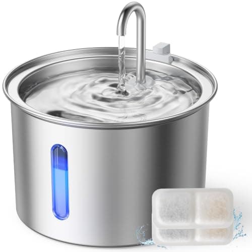 oneisall 2L Stainless Steel Cat Water Fountain, PWF 001