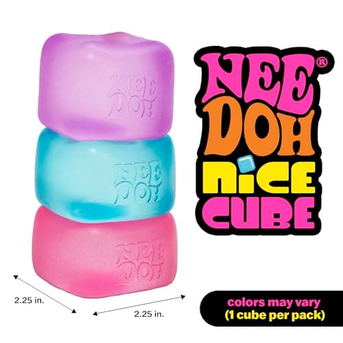 Schylling NeeDoh Nice Cube - Sensory Squeeze Toy with Super Solid Squish - 2.25" Cube - Color May Vary (Pack of 1) — view 2