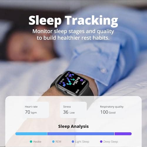 Fixwink Smart Watch for Men Women (Answer/Make Call), 1.83" HD Fitness Tracker with Heart Rate/SpO2/Sleep Monitor, Pedometer, 120+ Sport Modes, IP67 Waterproof, 7-Day Battery, for iOS Android, Black — view 4