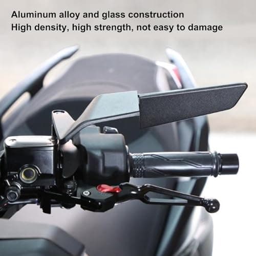 Motorcycle Mirrors, Universal 360° Adjustable Rotating Motorcycle Rear View Mirror with 8mm 10mm Bolt, Aluminum Alloy Handlebar Wing Mirrors Replacement for Motorcycle Scooter ATV Bike — view 3