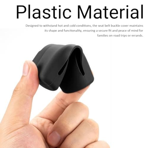 2PCS Silicone Car Seat Belt Buckle Covers, Non-Slip Anti-Scratch Seat Belt Stopper Guard, Universal Car Interior Accessories (Black) — view 2