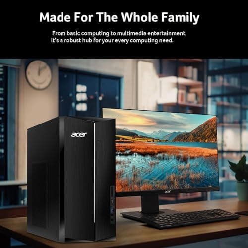 Acer Aspire Business Desktop | 16GB DDR5 RAM, 1TB Storage(512GB SSD & 500GB HDD) | Intel 4-core i3 (Beat i5-12400T) | WiFi6+Bluetooth5.1 | Keyboard+Mouse | Windows 11 Pro — view 3