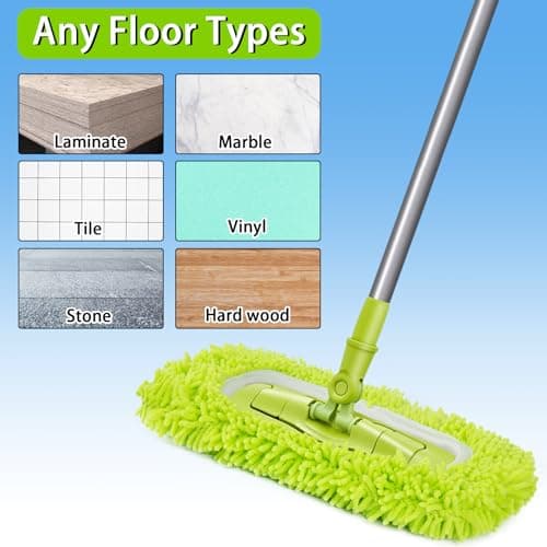 Unoutur Reusable Dry Sweeping Cloths Microfiber Wet Mop Pads Compatible with Swiffer Sweeper Mop Replacement Sweeping Mopping pad Refills for Hardwood Surface Floor Cleaning (4PCS) — view 3
