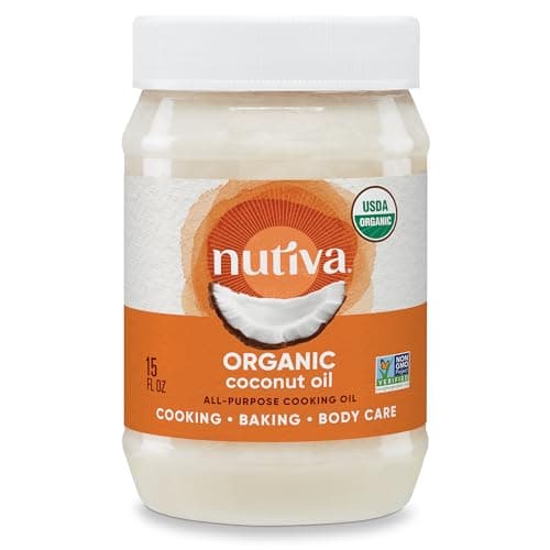 Nutiva Organic Steam-Refined Coconut Oil, 444 ML, Non-GMO, Fair Trade | Vegan, Keto & Paleo, Neutral Flavor and Aroma for Cooking & Natural Moisturizer for Skin and Hair