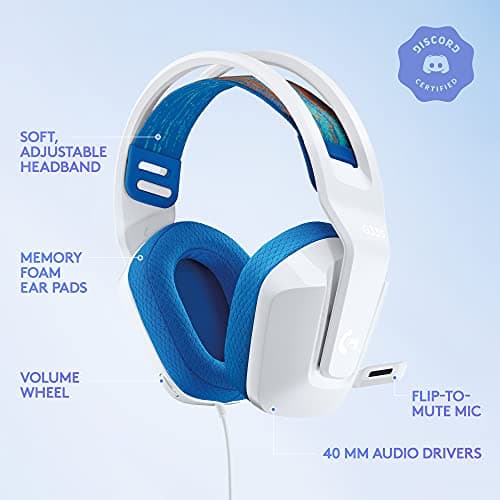 Logitech G335 Wired Gaming Headset, with Flip to Mute Microphone, 3.5mm Audio Jack, Memory Foam Earpads, Lightweight, Compatible with PC, PlayStation, Xbox, Nintendo Switch/Switch 2 - White — view 5