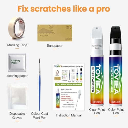 TOVIIEA Attitude/Midnight Black Metallic(218) Touch Up Paint Compatible with TOYOTA,2-In-1 Car Paint Scratch Repair Pen,Car Paint Scratch Repair Kit for Scratches,Chips & Nicks,2-PCS SET — view 6