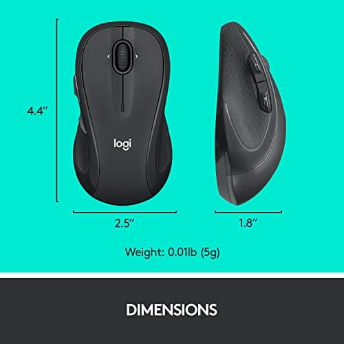 Logitech M510 Full Size Ambidextrous 2.4 GHz Wireless Mouse — view 6