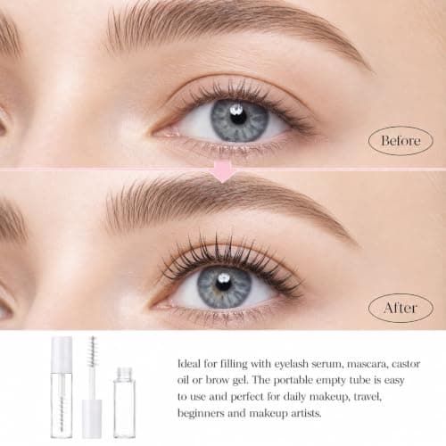 Hpmjz 30PCS Empty Eyelash Cream Container 3ml Mini Mascara Tube with Brush — view 3