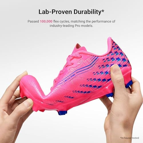DREAM PAIRS Boys Girls FG AG Soccer Cleats High-Speed Anti-Twist Lightweight Football Shoes,Size 13 Little Kid,Hot Pink,SKSO26002K — view 3