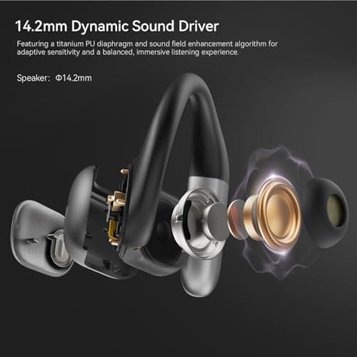 Open Ear Earbuds, Open Ear Headphones, Running Earbuds Wireless, Headphones Bluetooth Wireless 5.4, Noise Cancelling Earbuds 75H Playtime, IPX5 Waterproof Earphones for Workout, Running, Sport — view 2