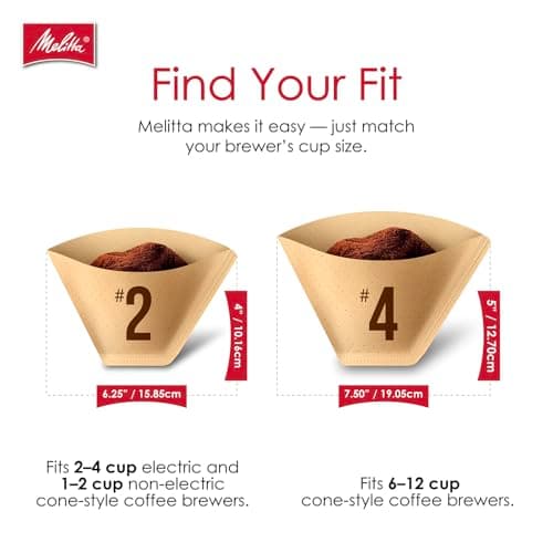 Melitta #4 Unbleached Coffee Filters, Premium, Natural Brown, Flavor Enhancing Coffee Filters for 8-12 Cup Coffee Makers, Kosher Certified, Compostable, 100 Count (Pack of 3) — view 7