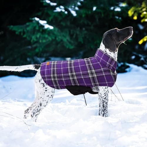 Kuoser Waterproof Dog Coat, Reversible Dog Jacket for Large Dogs, Adjustable Durable Doggie Winter Coat for Groowing Puppies Warm Puppy Cold Weather Apparel, Purple 3XL — view 5